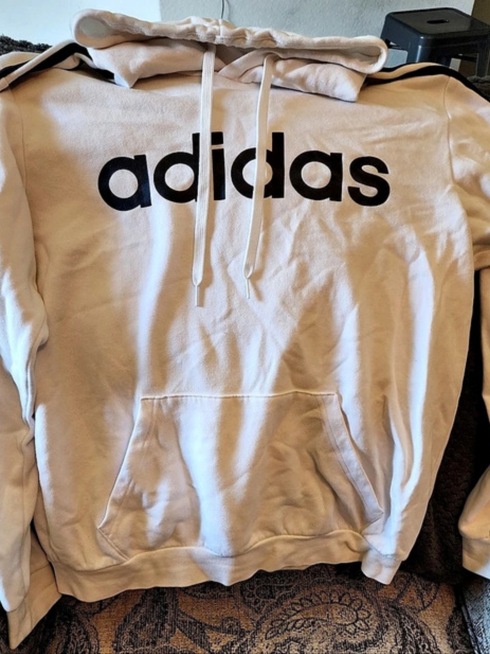 adidas Essentials 3-Stripes Hoodie White